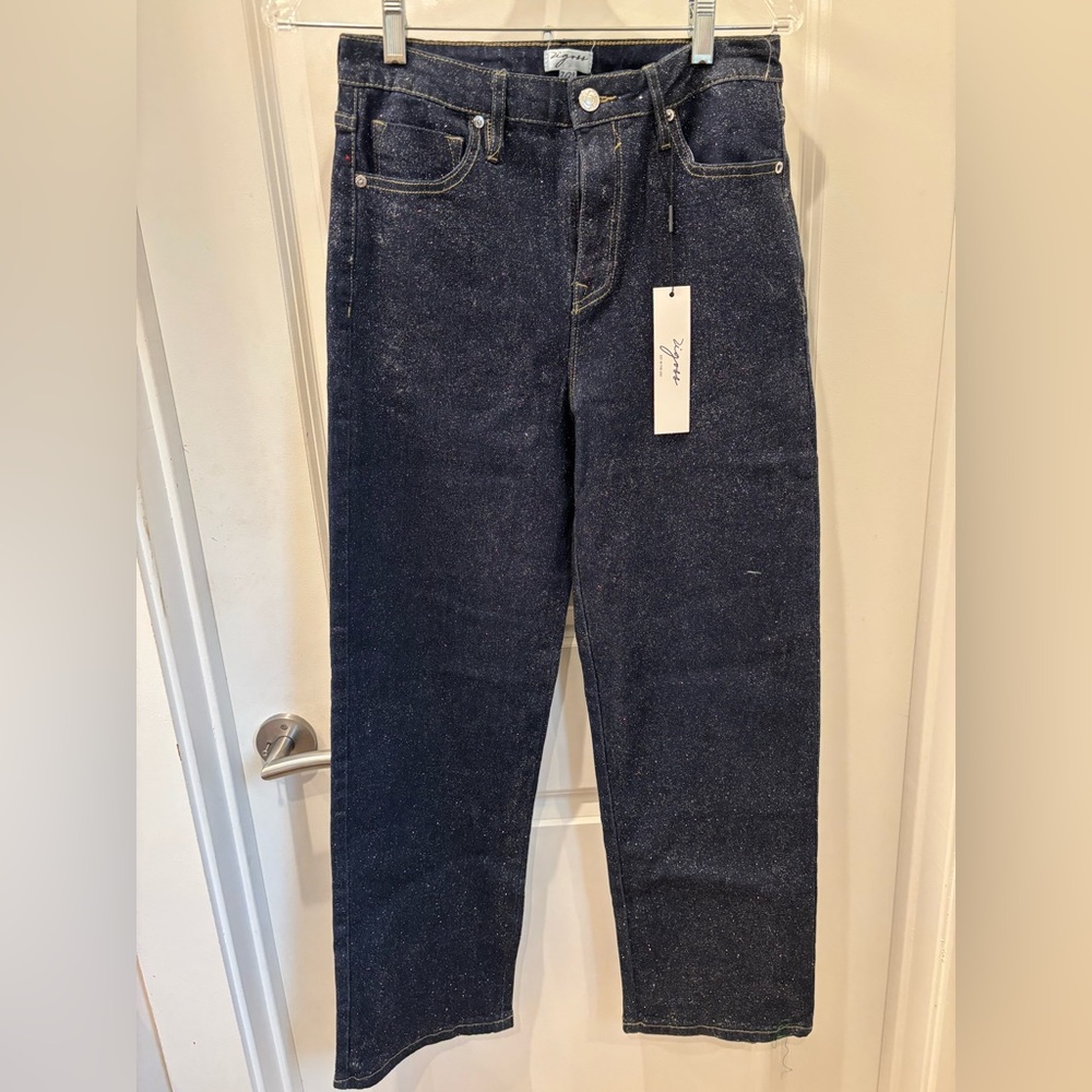 NWT Vigoss Sparkling glitter dark wash Blue Jeans - 15/32